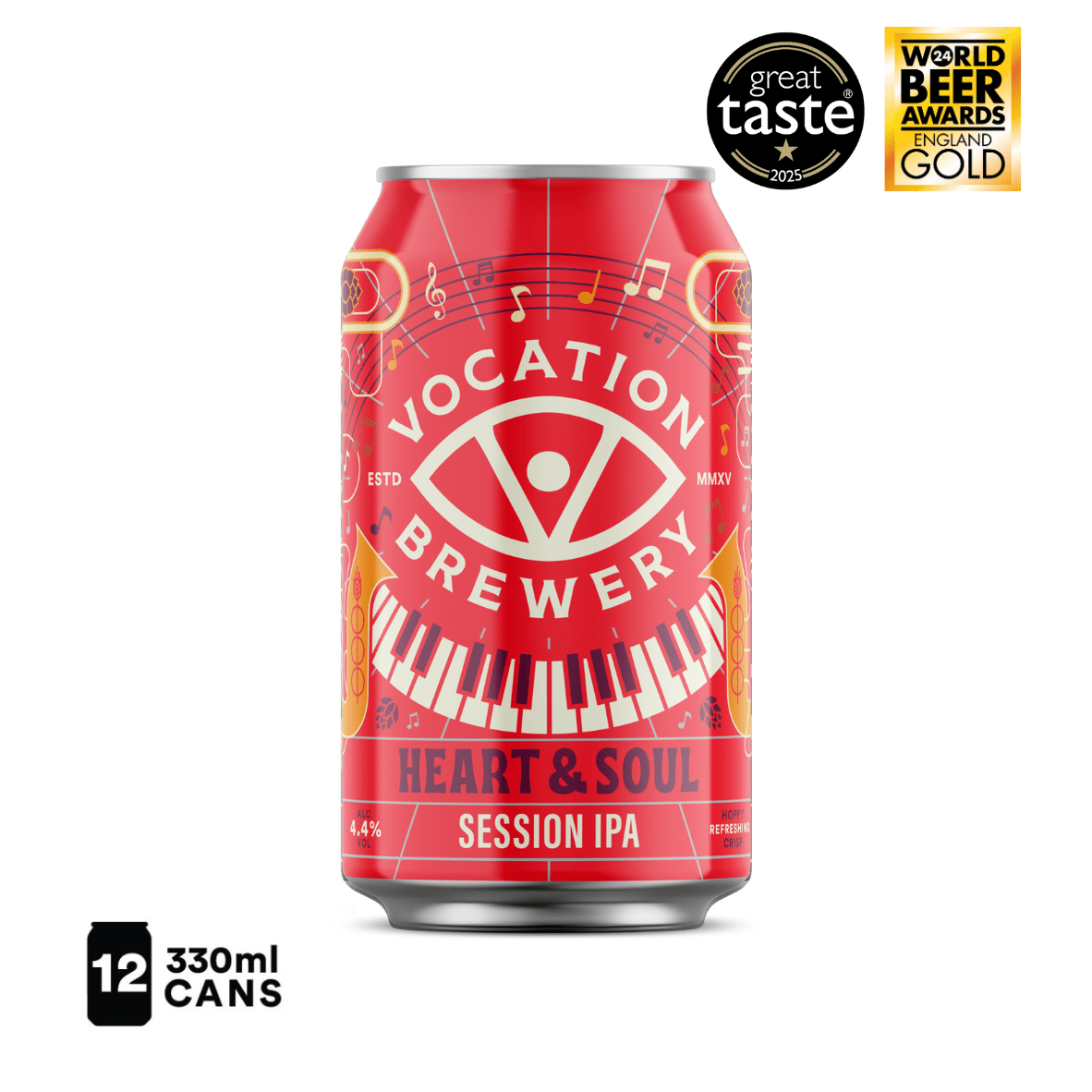 12PK Heart & Soul | 4.4% Gluten Free Session IPA 330ml - Vocation Brewery