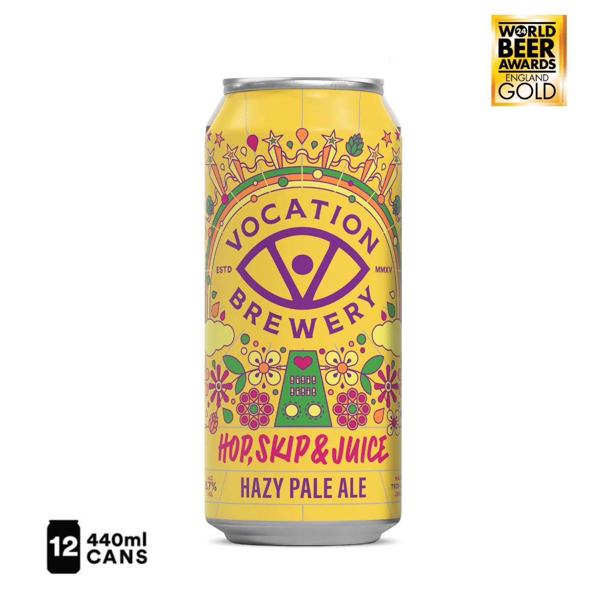 12PK Hop, Skip & Juice | 5.7% Hazy Pale Ale 440ml Vocation Brewery 12PK Hop, Skip & Juice | 5.7% Hazy Pale Ale 440ml Vocation Brewery