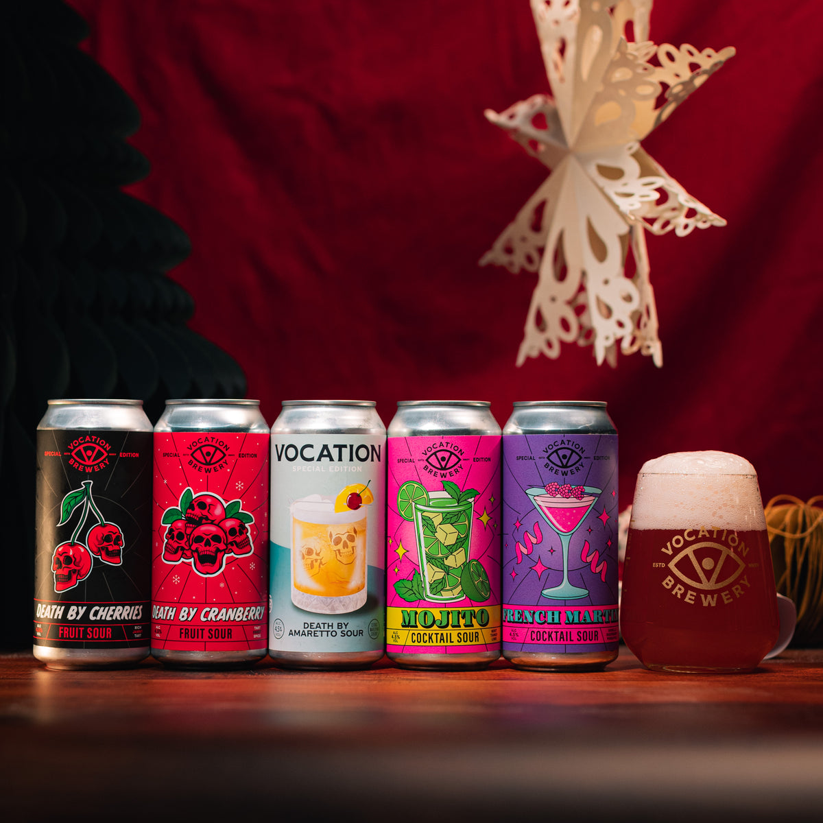 Vocation Sours Gift Set Sour Beer Gift Pack 5 x 440ml & Glass