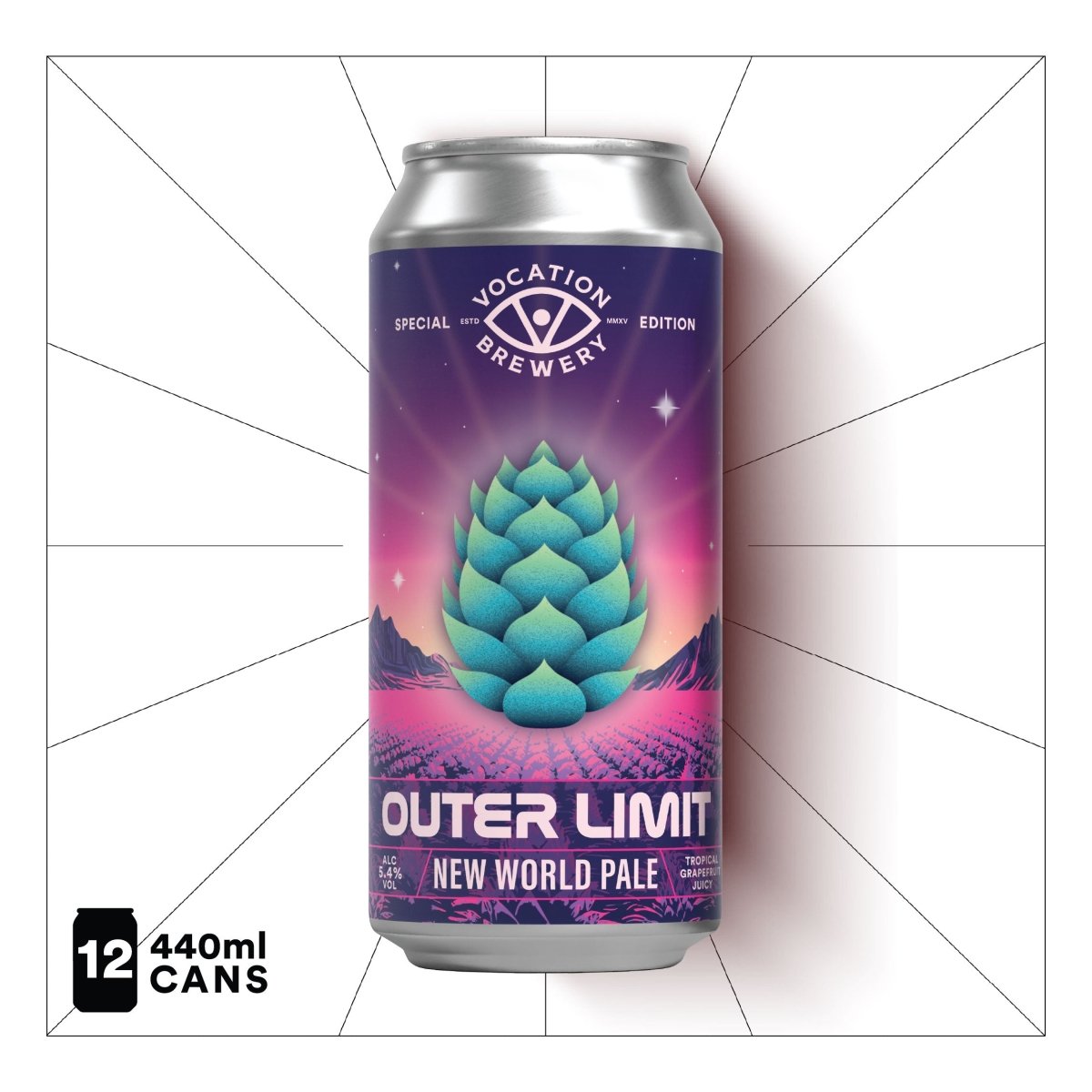 Outer Limit | 5.4% New World Pale | 440ml - Vocation Brewery