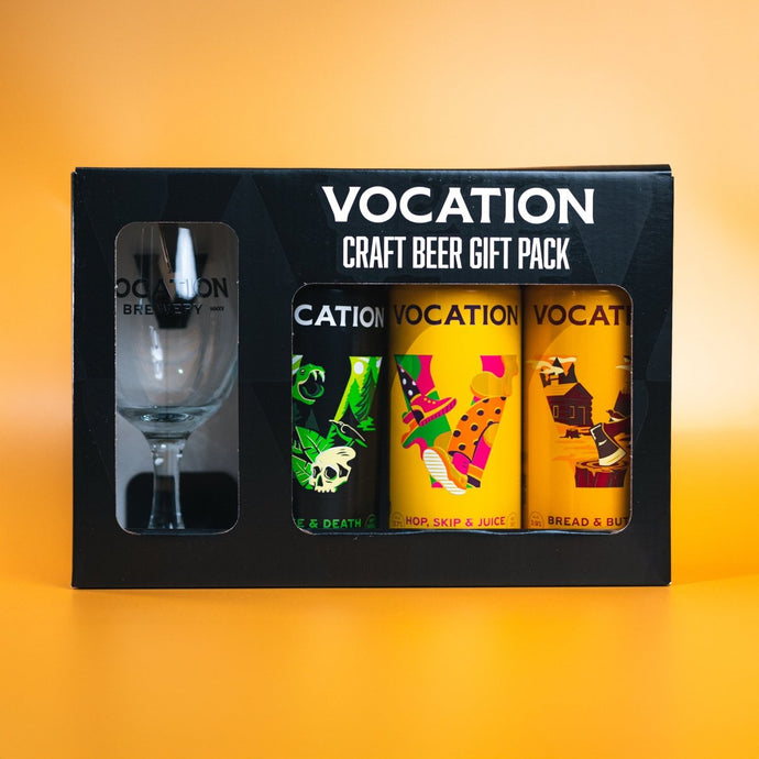 Vocation IPA Heroes Gift Set | IPA Gift Pack | 3 x 440ml Cans & Glass - Vocation Brewery