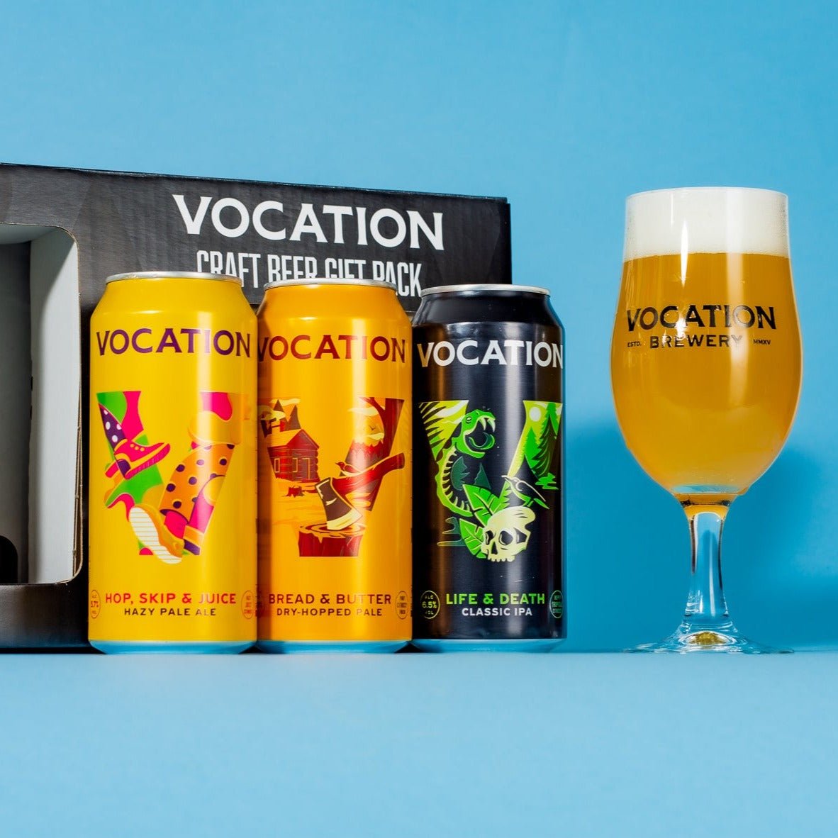 Vocation IPA Craft Beer Gift Set 3 Cans & Glass Vocation Brewery