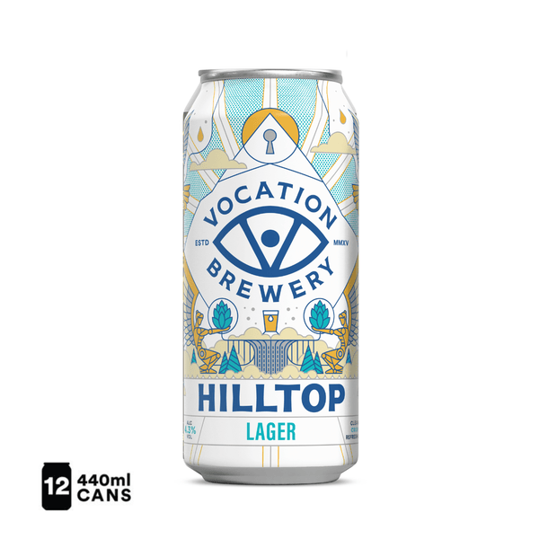 12PK Hilltop Lager | 4.3% Lager 440ml - Vocation Brewery