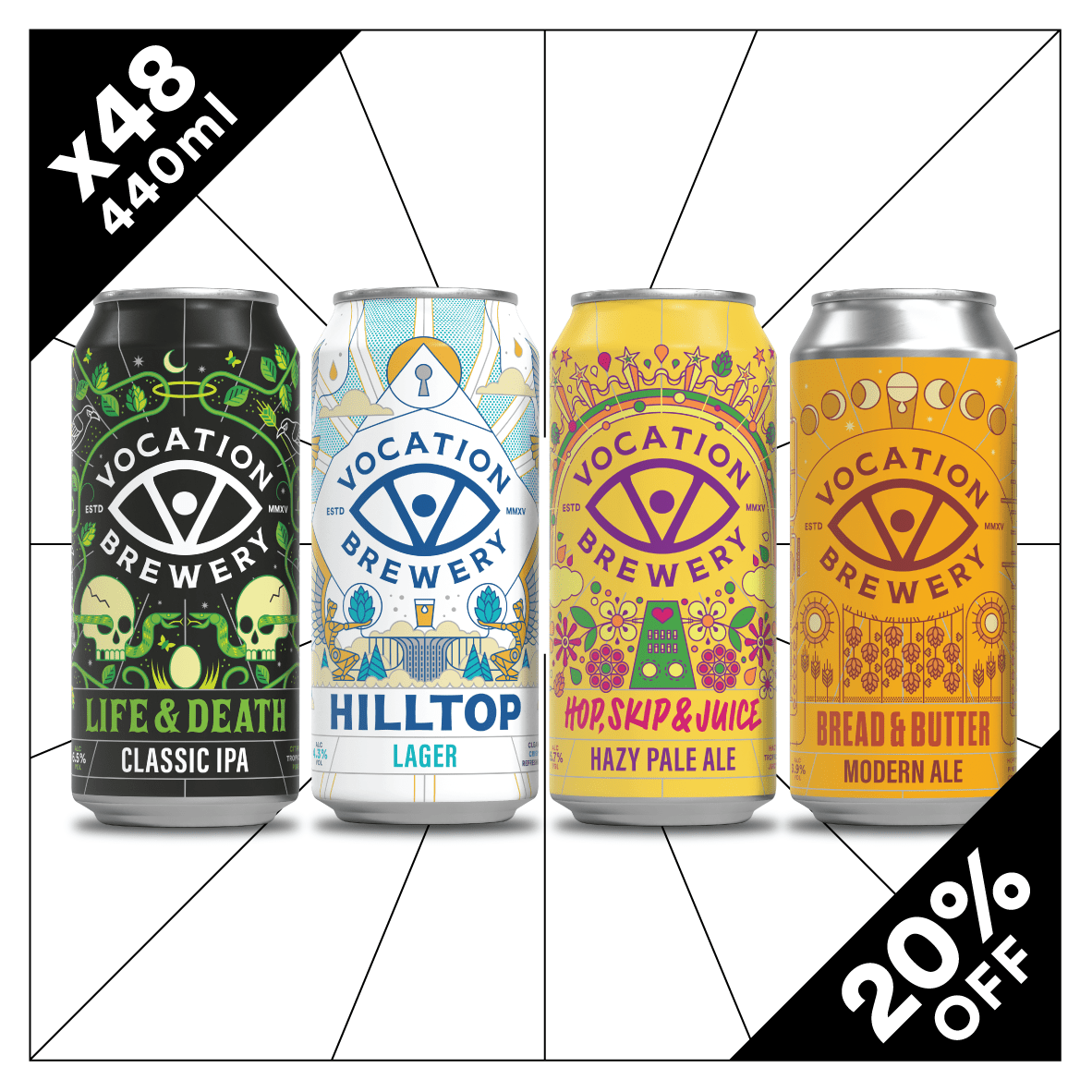 48PK Vocation Mixed Beer Case | Core Range Mixed Beer Pack | 48 x 440ml - Vocation Brewery
