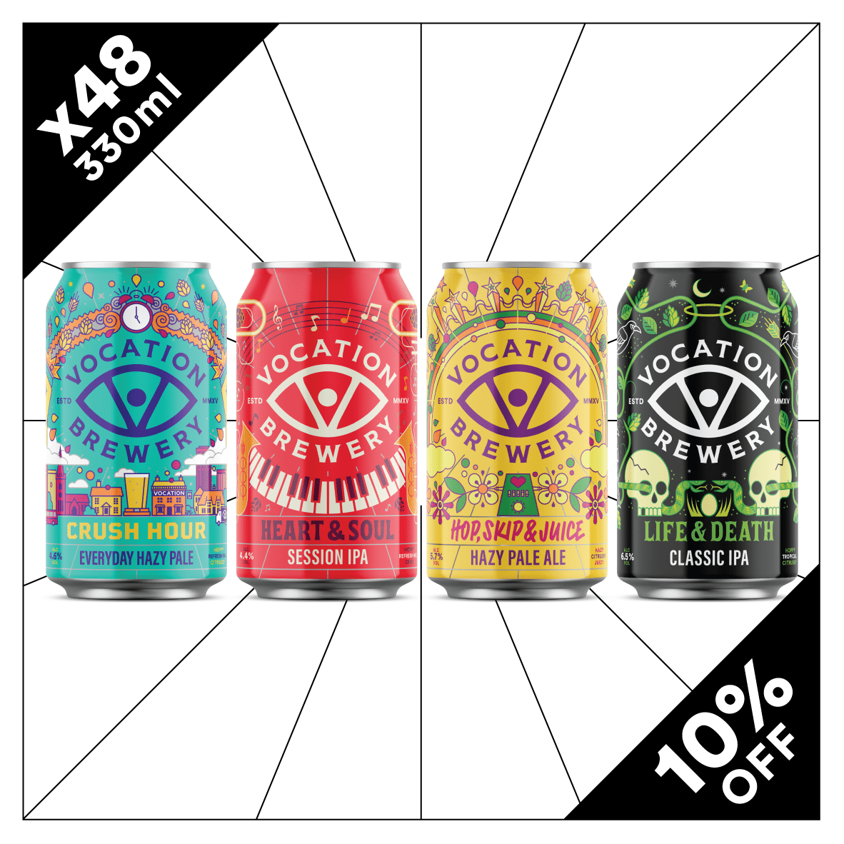 48PK Vocation Mixed Craft Beer Case | Mixed Pale Ale Pack | 48 x 330ml - Vocation Brewery
