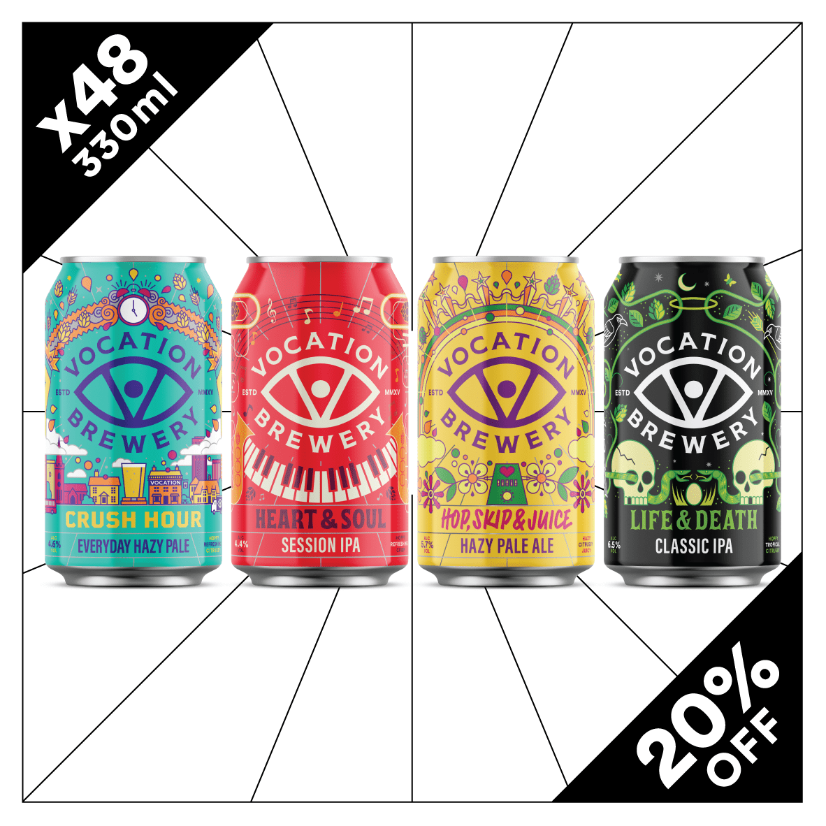 48PK Vocation Mixed Craft Beer Case | Mixed Pale Ale Pack | 48 x 330ml - Vocation Brewery