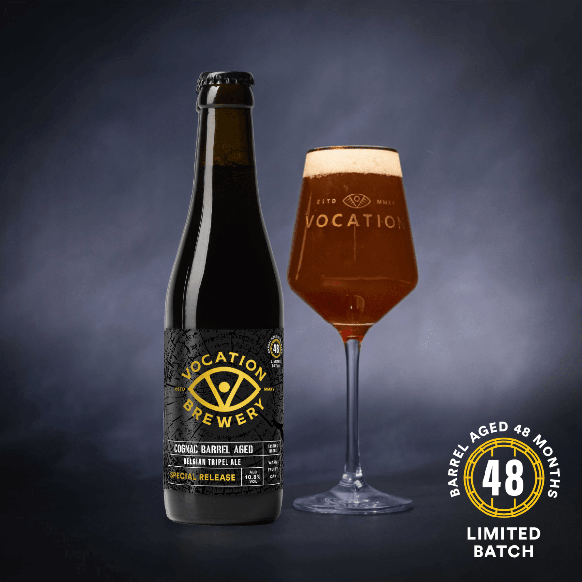 Belgian Tripel | 10.8% Cognac Barrel Aged | 330ml bottle - Vocation Brewery