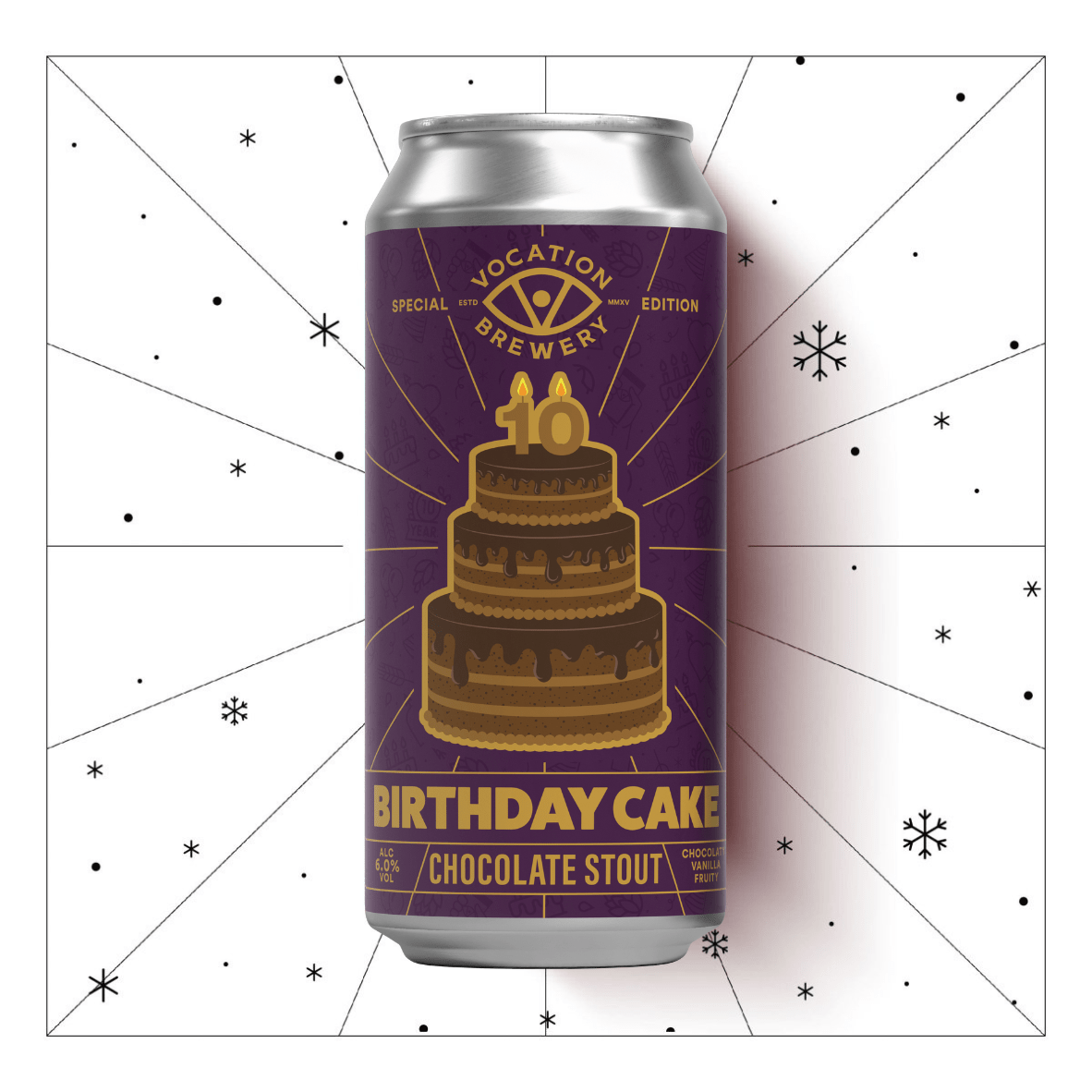 Birthday Cake | 6% Chocolate Stout | 440ml - Vocation Brewery