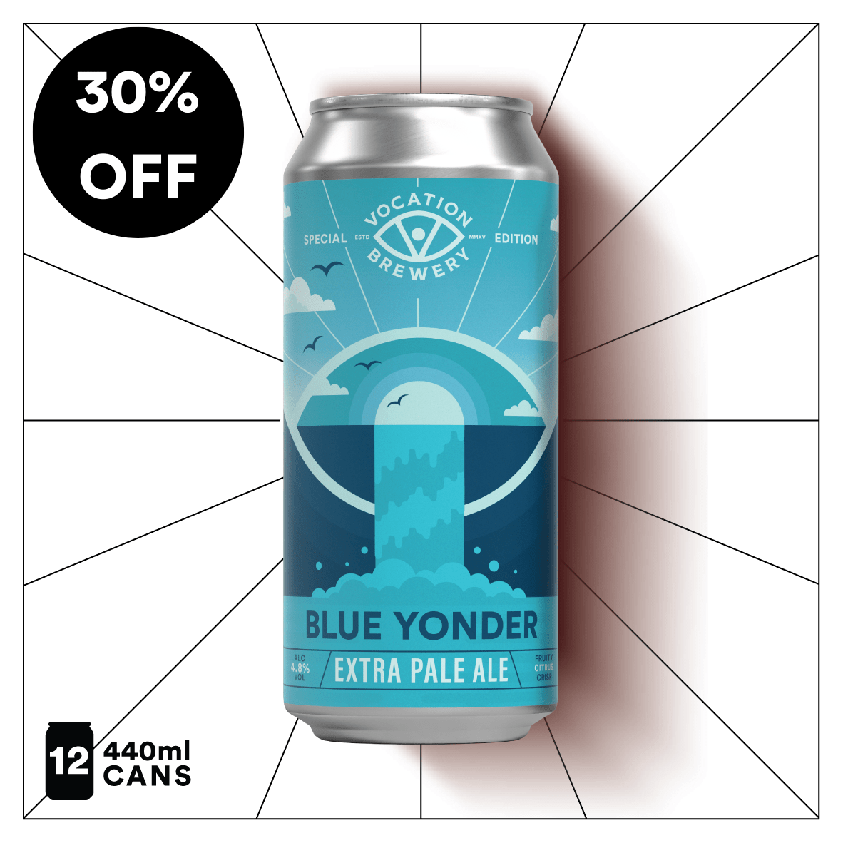 Blue Yonder | 4.8% Extra Pale Ale | 440ml - Vocation Brewery
