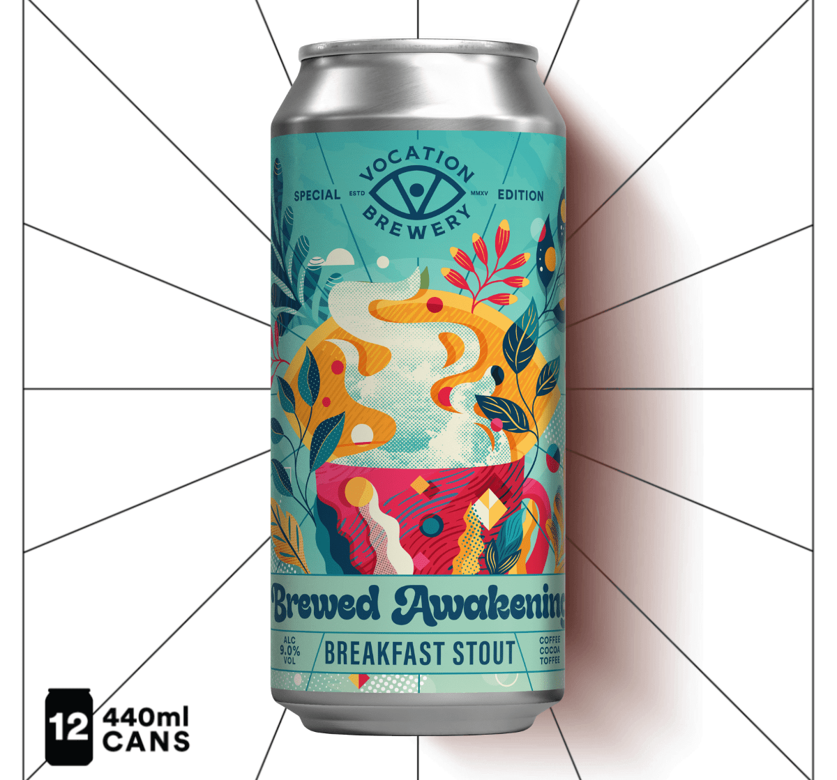 Brewed Awakening | 9.0% Breakfast Stout 440ml - Vocation Brewery