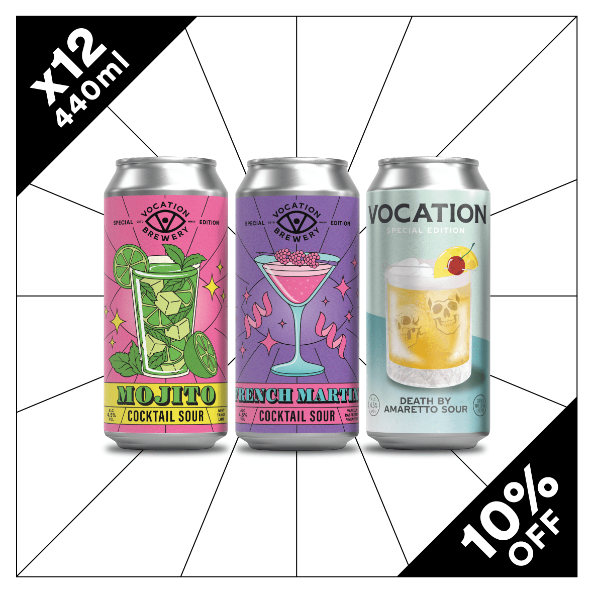 Cocktail Sours Case | Sour Beer Mixed Pack | 12 x 440ml - Vocation Brewery