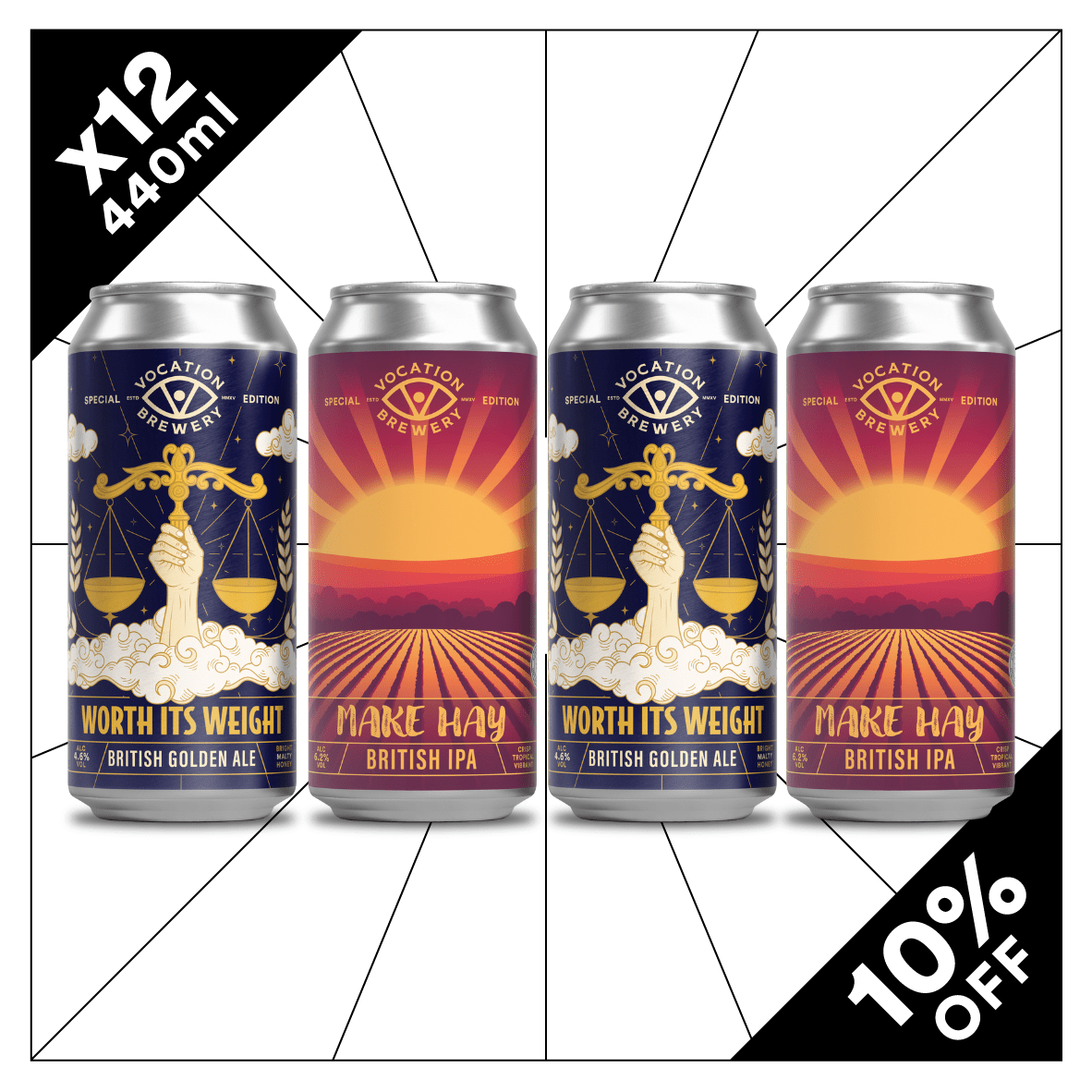 Contemporary British Ale Case | Modern Ale Mixed Pack | 12 x 440ml - Vocation Brewery