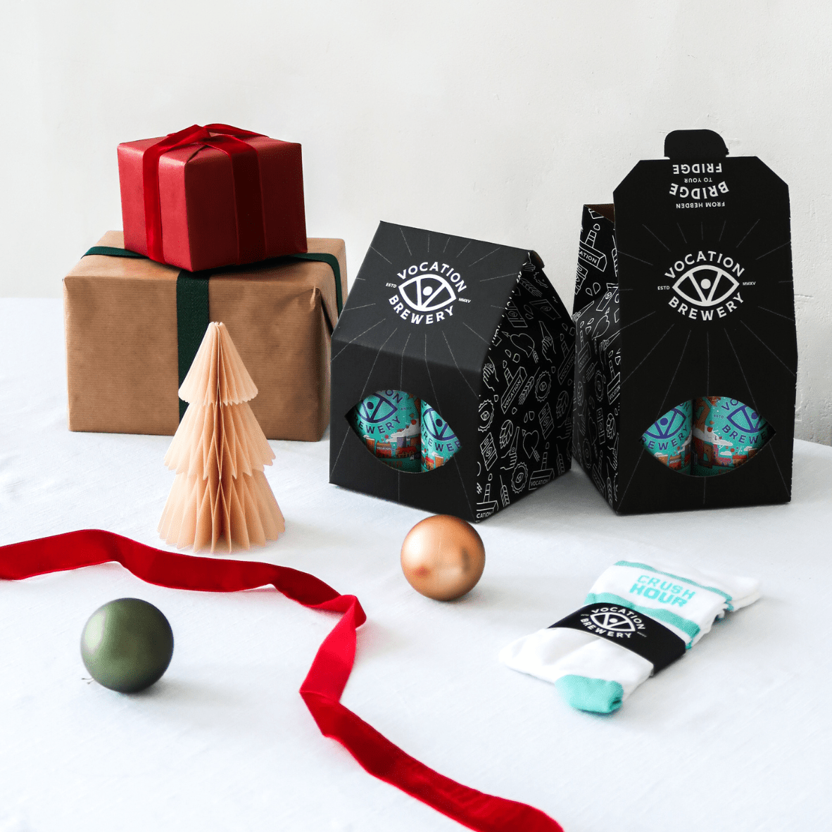 Crush Hour Beer & Socks Gift Set | Hazy Pale Gift Pack | 4 x 330ml & Socks - Vocation Brewery