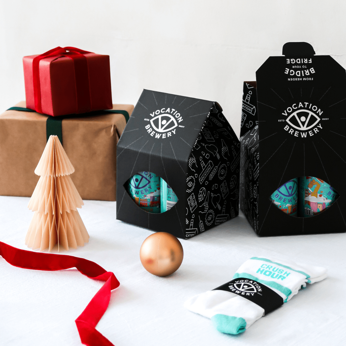 Crush Hour Beer & Socks Gift Set | Hazy Pale Gift Pack | 4 x 330ml & Socks - Vocation Brewery