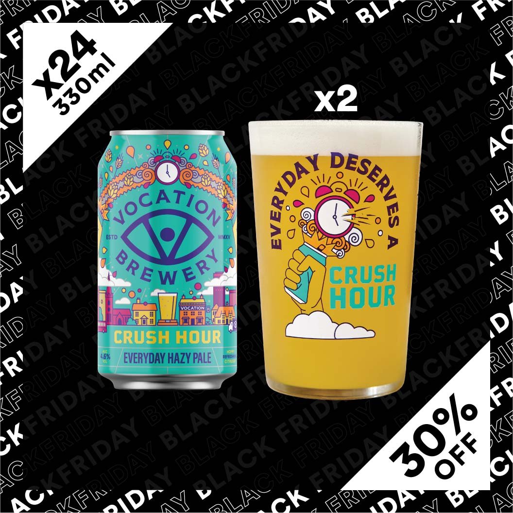 Crush Hour Bumper Pack | Everyday Hazy Pale Ale & Glass Set - Vocation Brewery