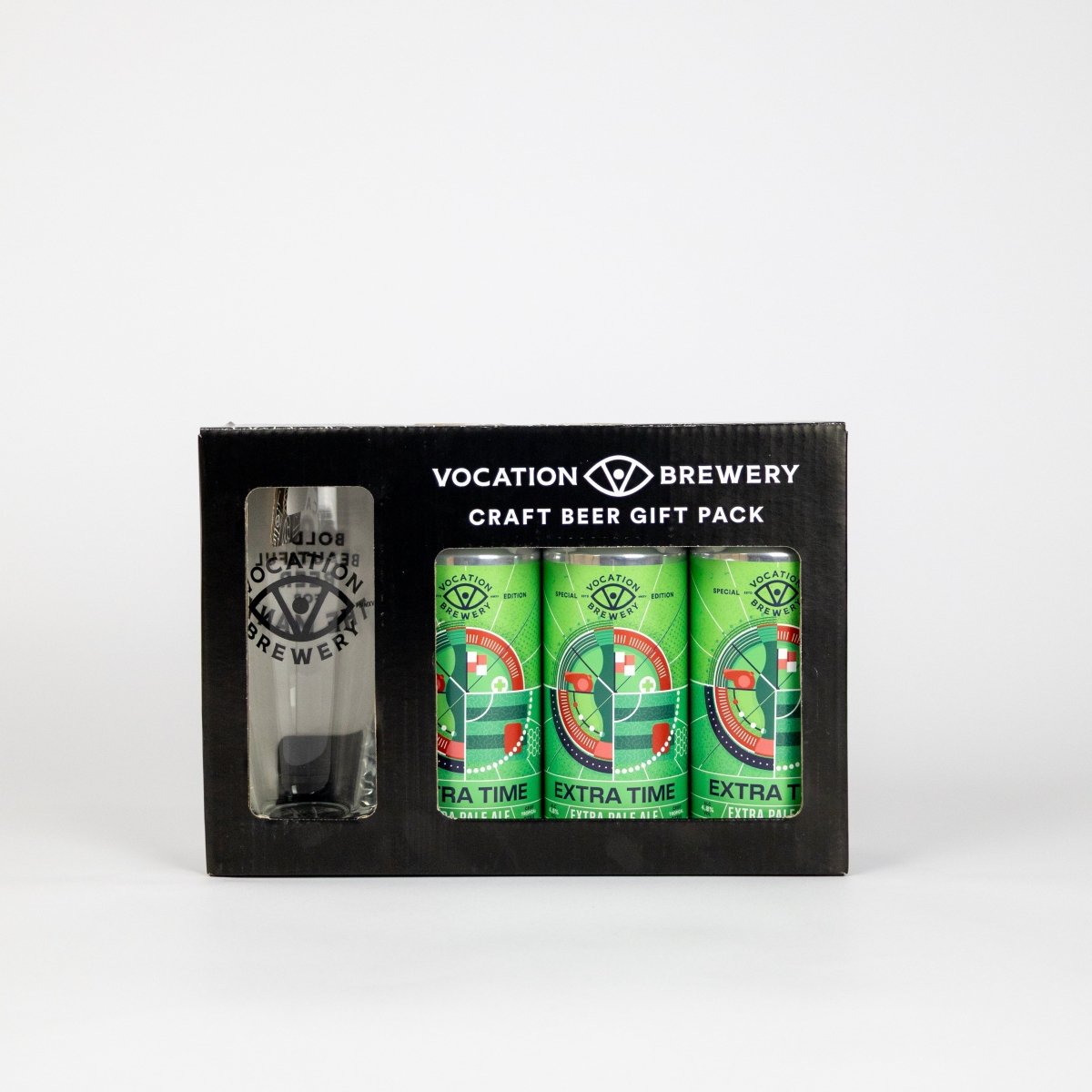 Extra Time Beer & Pint Glass Gift Set | Extra Pale Ale Gift Pack | 3 x 440ml & Glass - Vocation Brewery