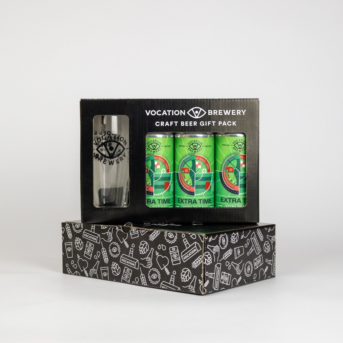 Extra Time Beer & Pint Glass Gift Set | Extra Pale Ale Gift Pack | 3 x 440ml & Glass - Vocation Brewery