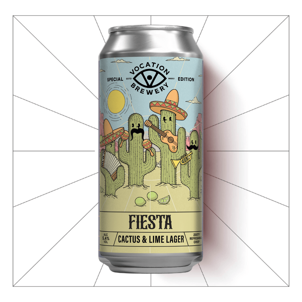 Fiesta | 5.4% Cactus & Lime Lager 440ml - Vocation Brewery
