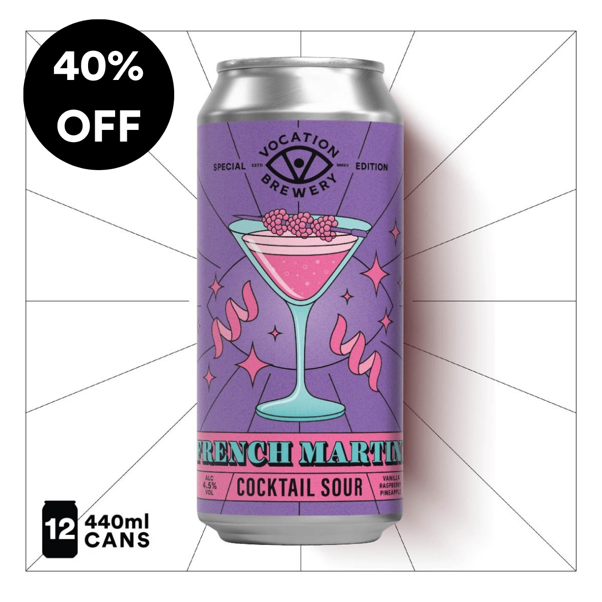French Martini Sour | 4.5% Cocktail Sour | 440ml - Vocation Brewery