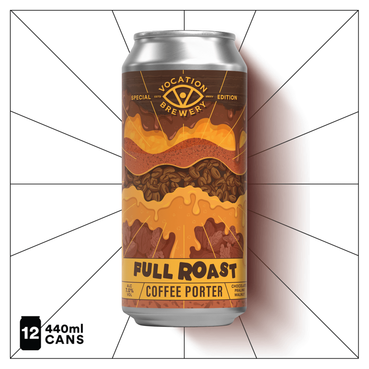 Full Roast | 7.0% Coffee & Walnut Porter 440ml - Vocation Brewery