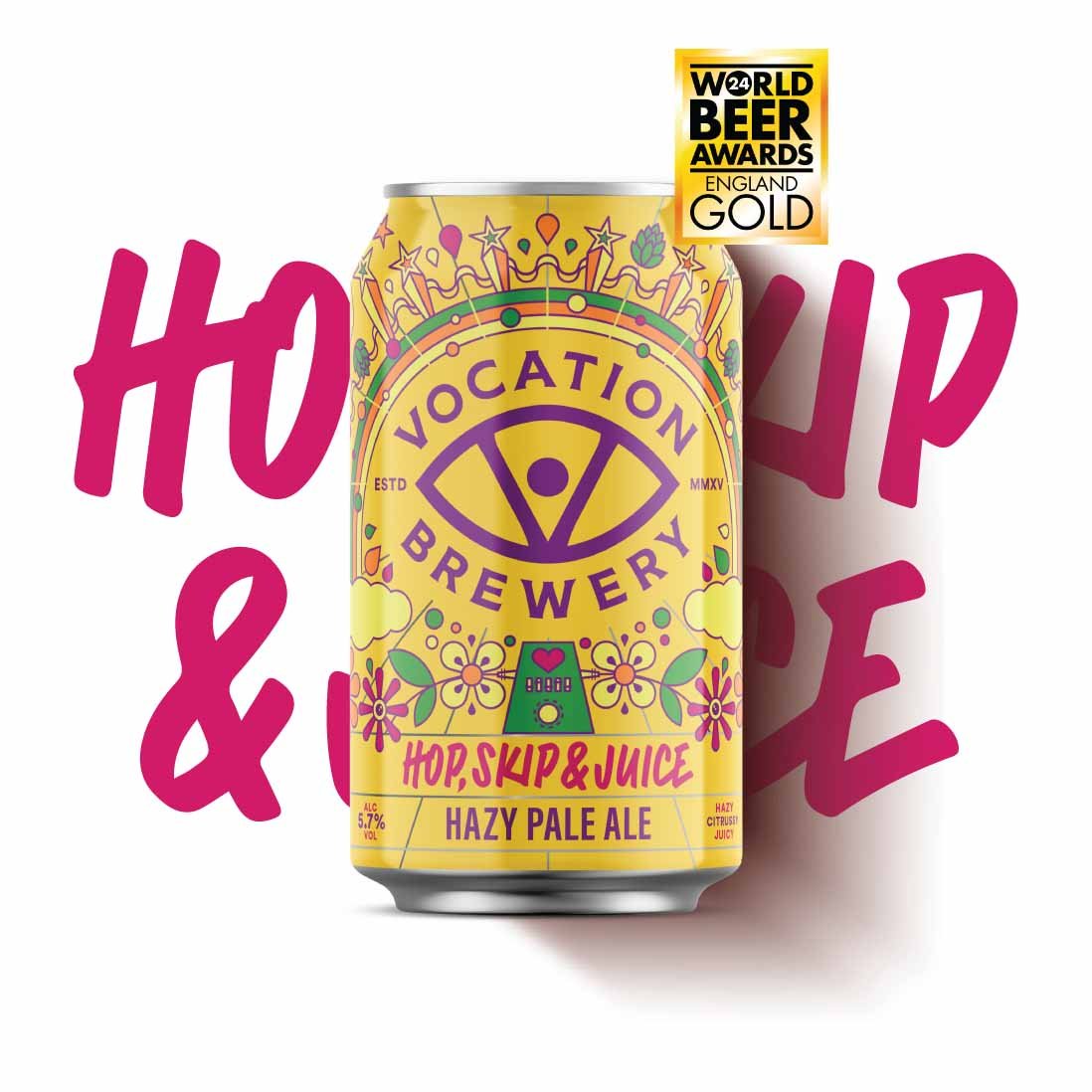 Hop, Skip & Juice | 5.7% Hazy Pale Ale 330ml - Vocation Brewery