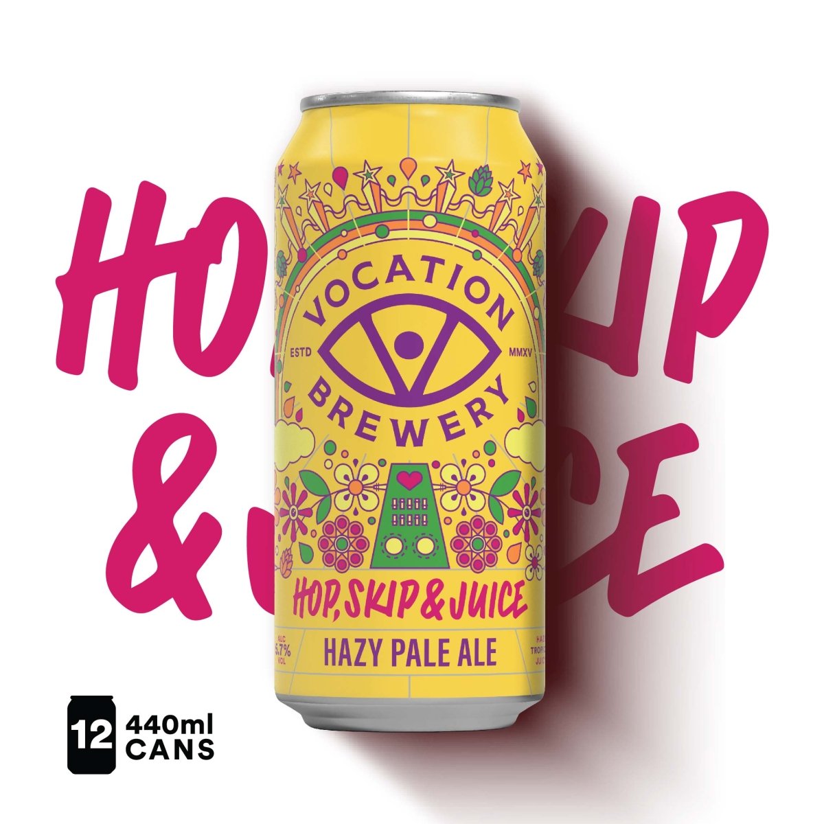 Hop, Skip & Juice | 5.7% Hazy Pale Ale 440ml - Vocation Brewery
