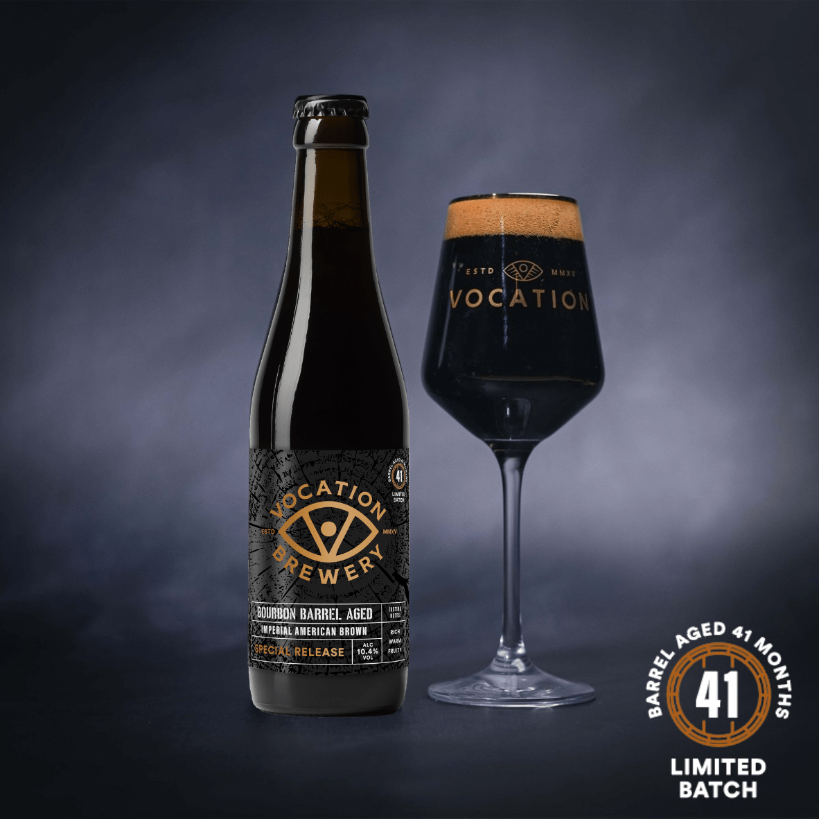 Imperial American Brown | 10.4% Bourbon Barrel Aged | 330ml bottle - Vocation Brewery