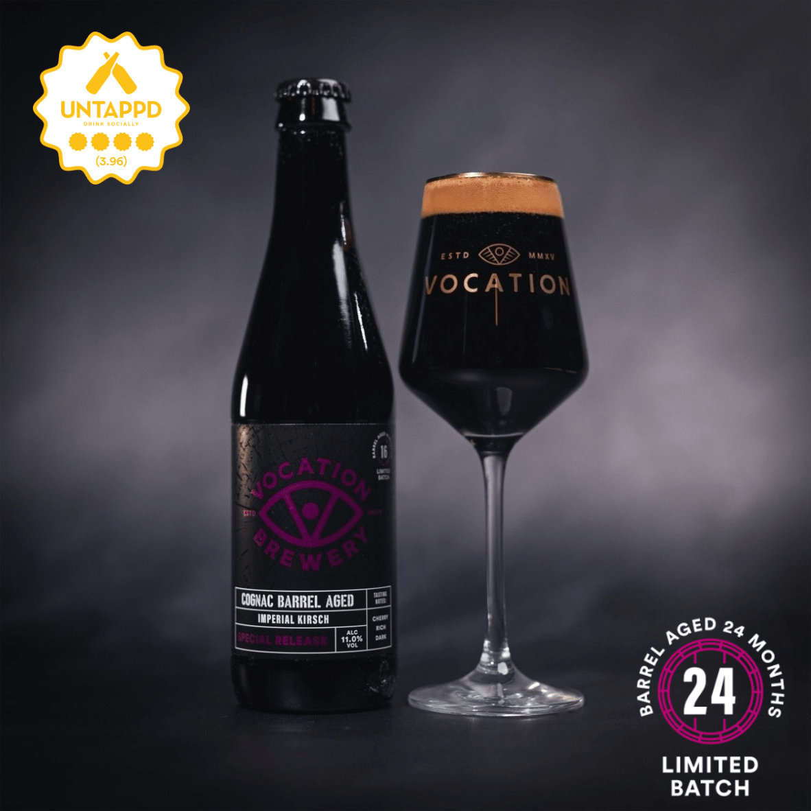 Imperial Kirsch | 10% Cognac Barrel Aged Beer | 330ml bottle - Vocation Brewery