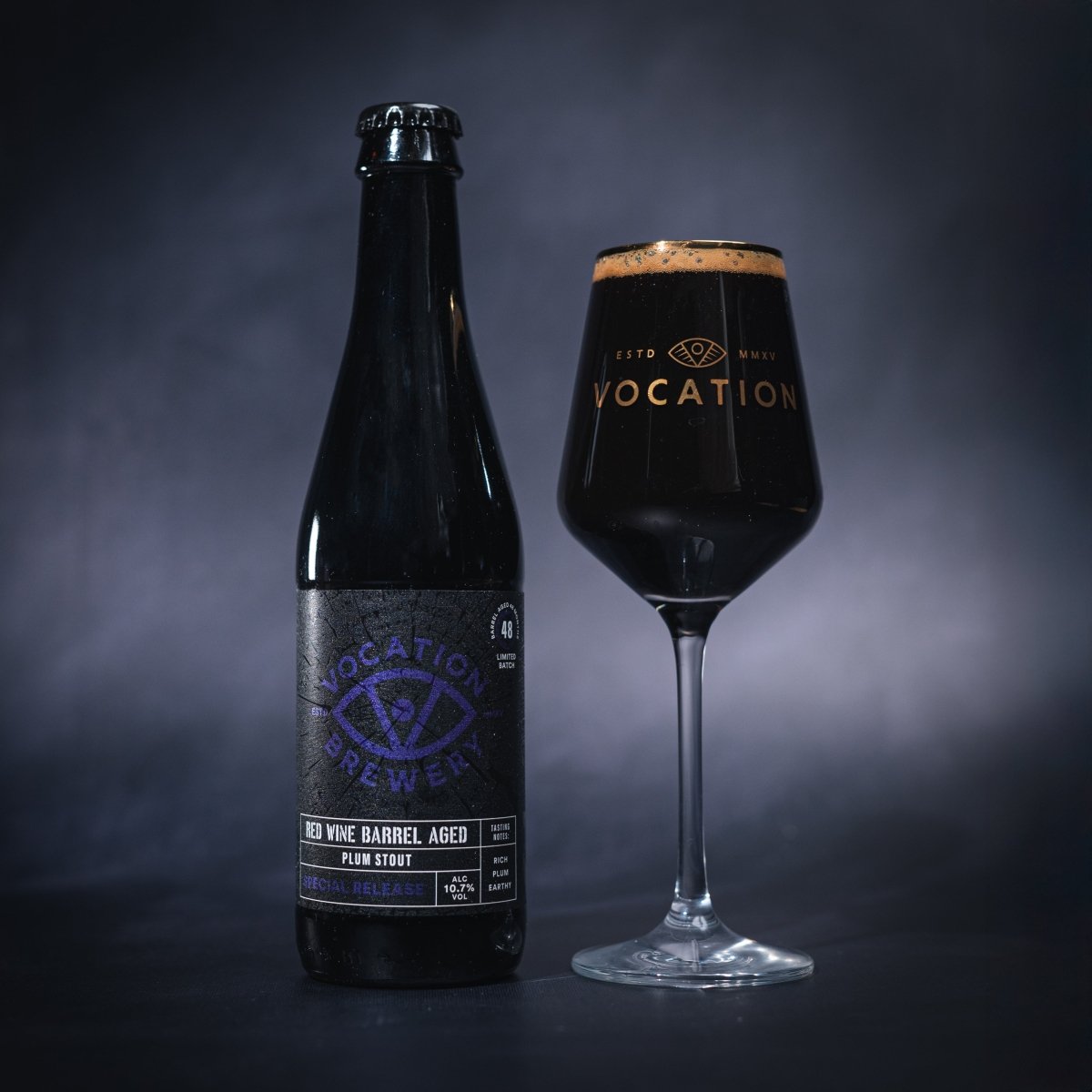 Imperial Plum Stout | 10.7% Red Wine Barrel Aged Beer | 330ml bottle - Vocation Brewery