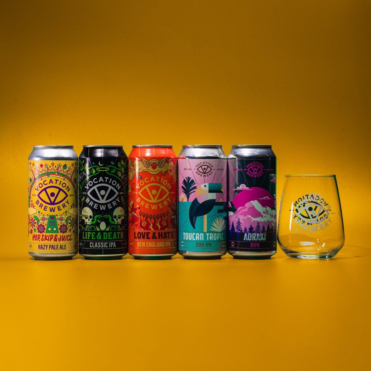 IPA Gift Set | Hazy & Hoppy Gift Set | 5 x 440ml & Glass - Vocation Brewery