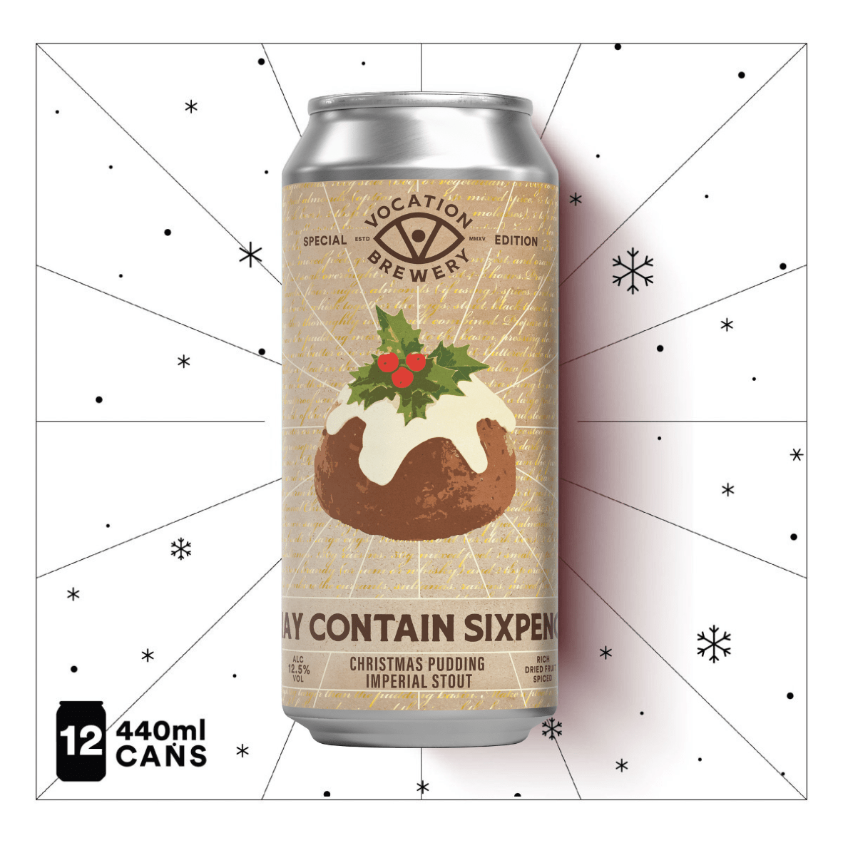 May Contain Sixpence | 12.5% Christmas Pudding Imperial Stout 440ml - Vocation Brewery
