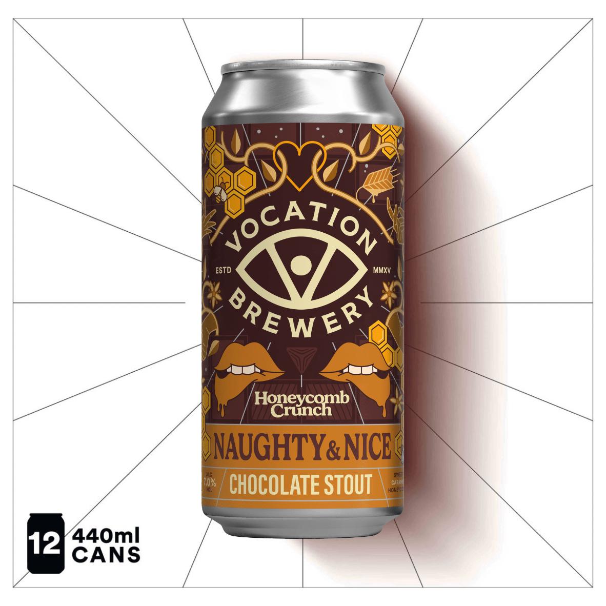 Naughty & Nice Honeycomb Crunch | 7.0% Chocolate Stout | 440ml - Vocation Brewery