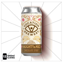 Load image into Gallery viewer, Naughty &amp; Nice White Chocolate &amp; Raspberry | 6.6% White Stout | 440ml - Vocation Brewery
