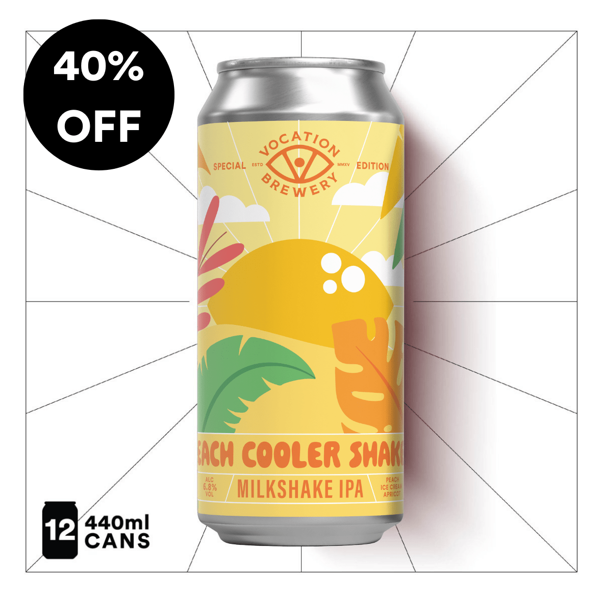 Peach Cooler Shaker | 6.8% Milkshake IPA | 440ml - Vocation Brewery