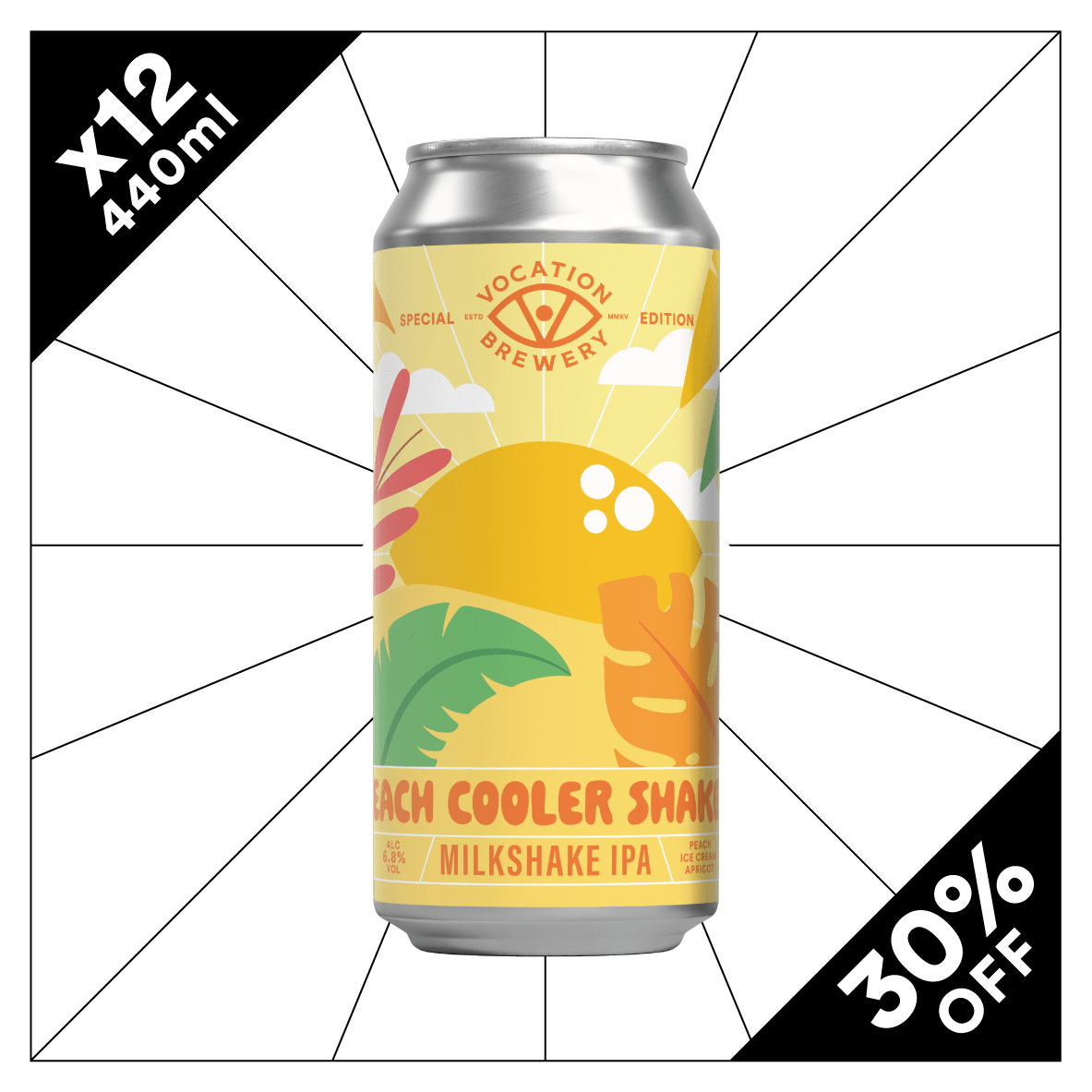 Peach Cooler Shaker | 6.8% Milkshake IPA | 440ml - Vocation Brewery
