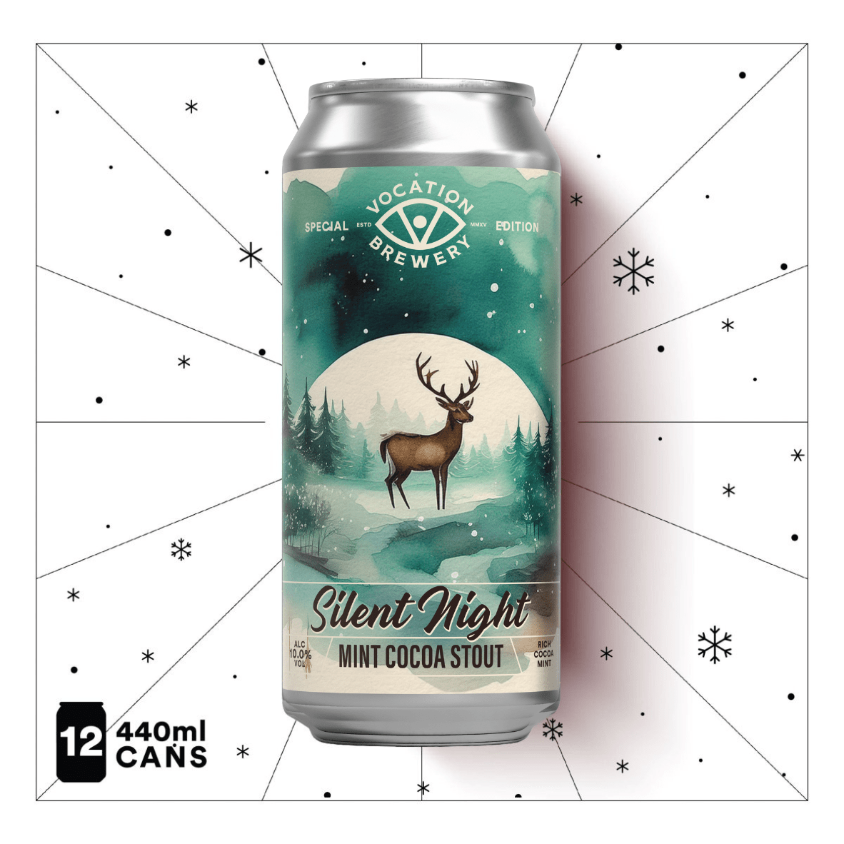 Silent Night | 10.0% Mint Cocoa Stout 440ml - Vocation Brewery