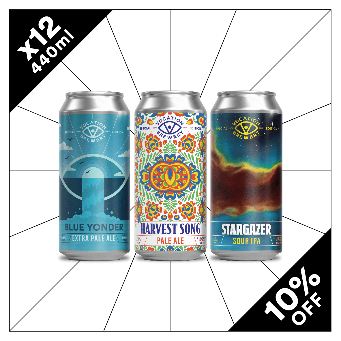 Solstice Series Mixed Case | Seasonal Beer Mixed Pack | 12 x 440ml - Vocation Brewery