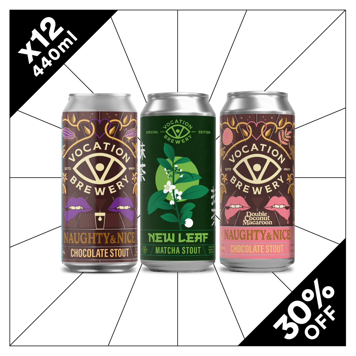 Stout Lovers Selection Pack | Stout Mixed Case | 12 x 440ml - Vocation Brewery