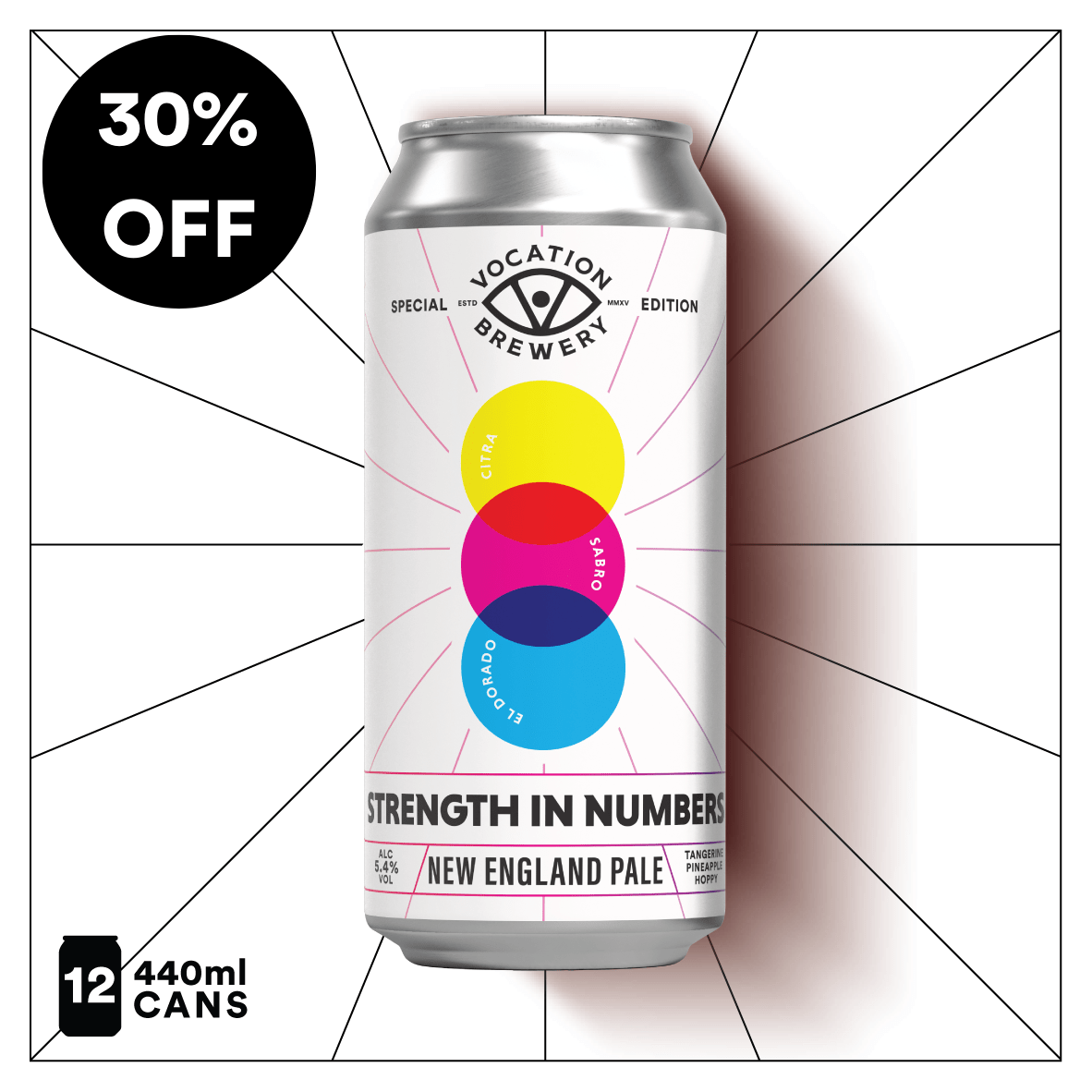Strength In Numbers | 5.4% New England Pale | 440ml - Vocation Brewery