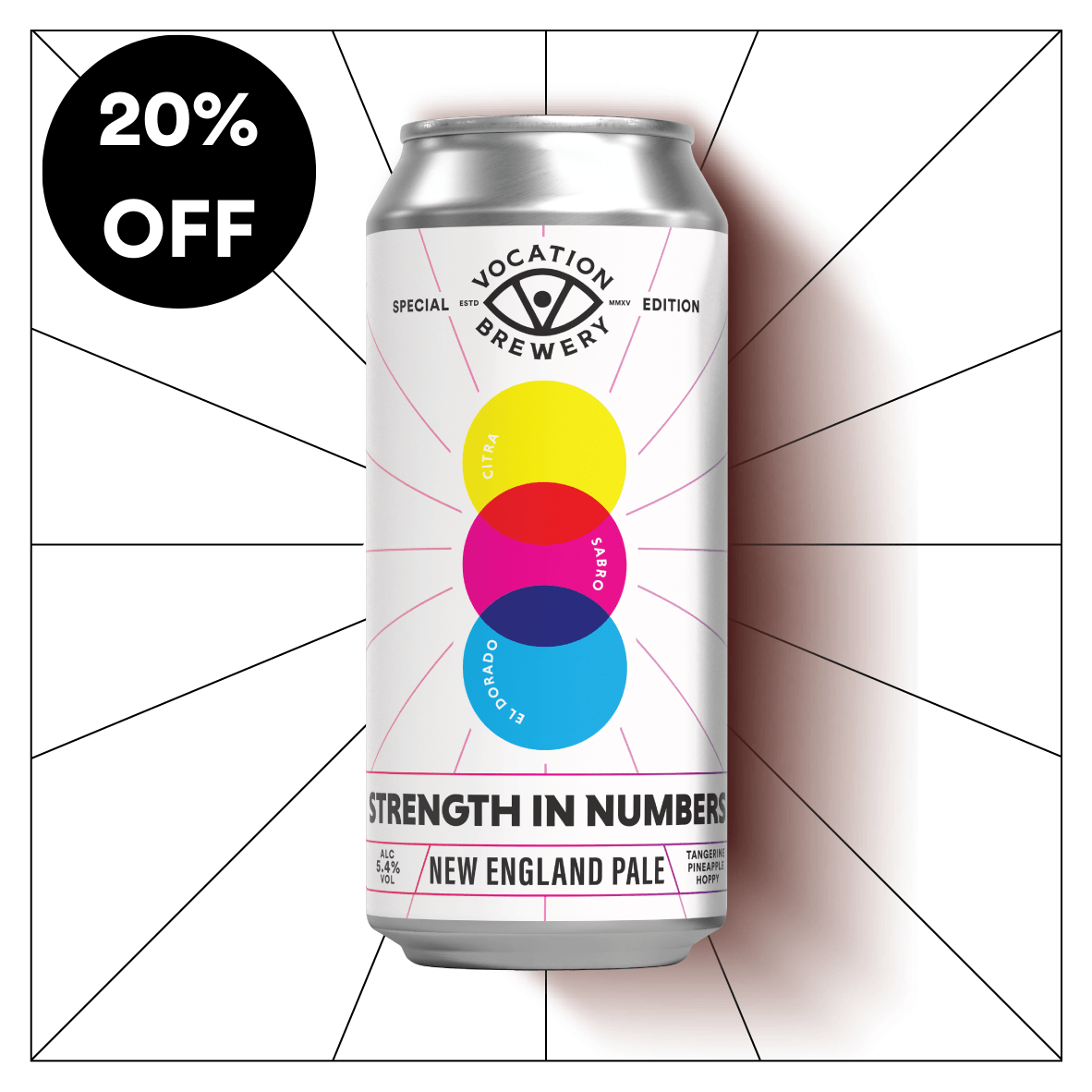 Strength In Numbers | 5.4% New England Pale | 440ml - Vocation Brewery