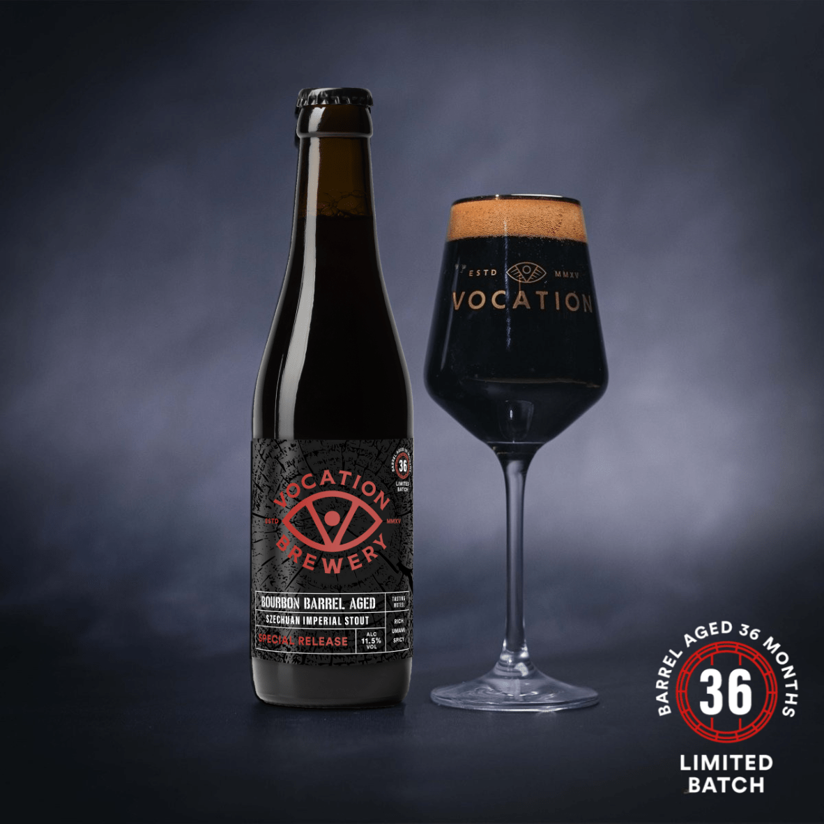 Szechuan Imperial Stout | 11.5% Bourbon Barrel Aged | 330ml bottle - Vocation Brewery