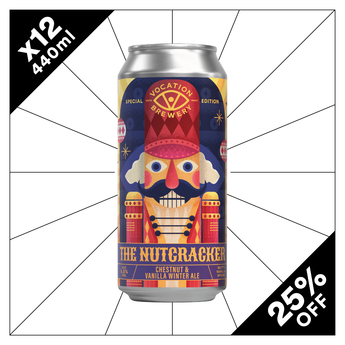The Nutcracker | 5.5% Chestnut & Vanilla Winter Ale 440ml - Vocation Brewery