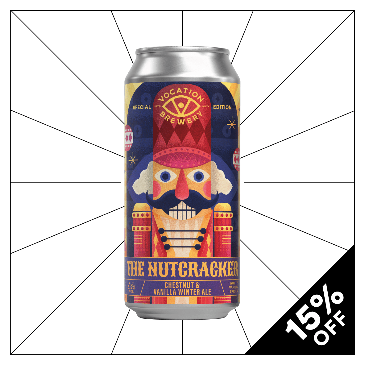 The Nutcracker | 5.5% Chestnut & Vanilla Winter Ale 440ml - Vocation Brewery
