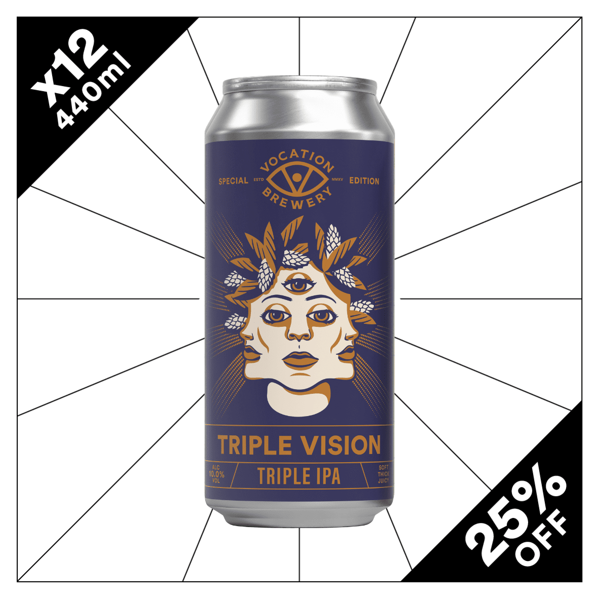Triple Vision | 10.0% Triple IPA 440ml - Vocation Brewery