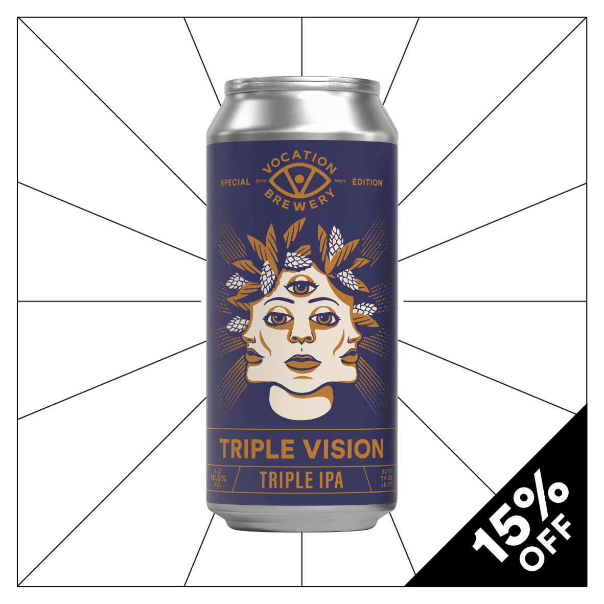 Triple Vision | 10.0% Triple IPA 440ml - Vocation Brewery