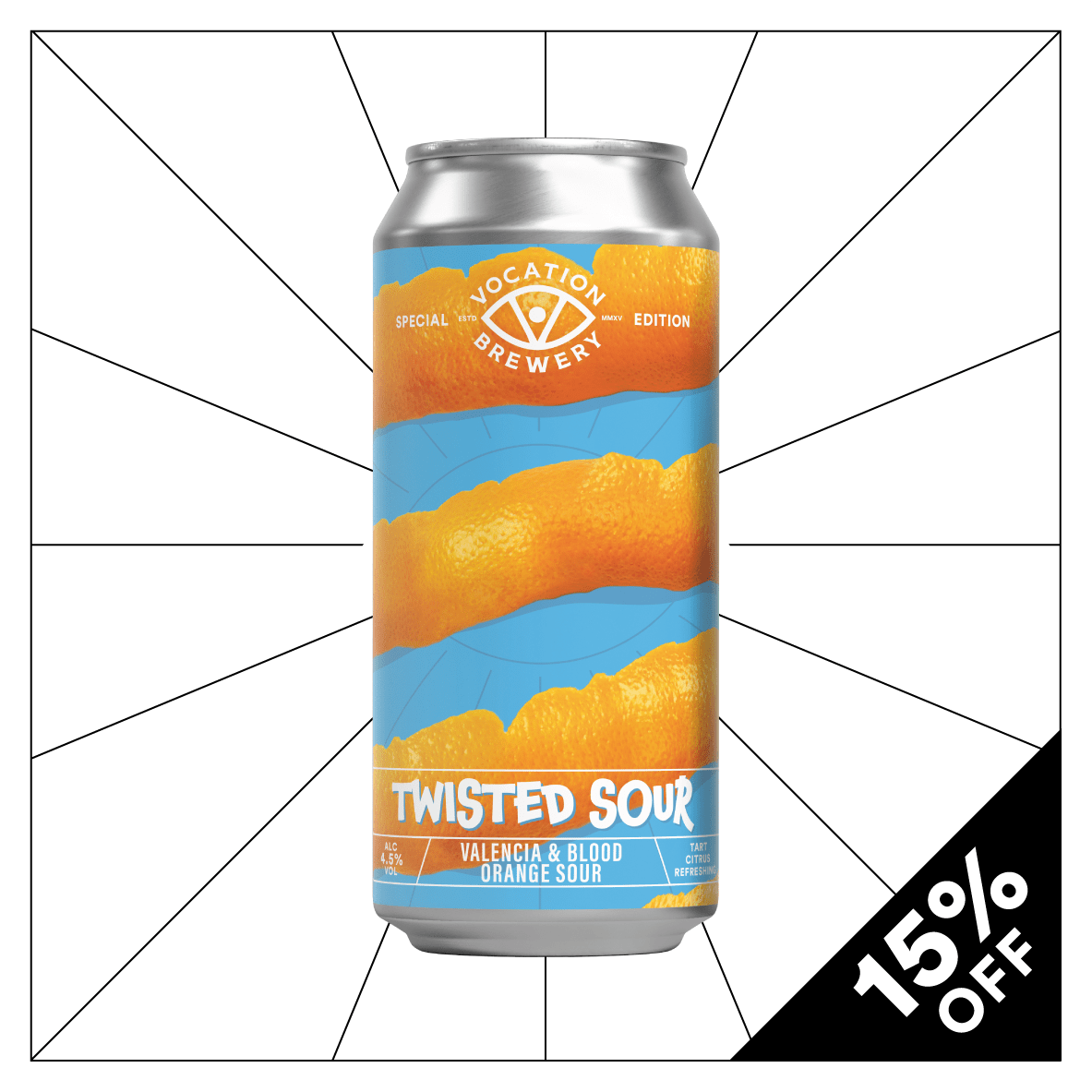 Twisted Sour | 4.5% Valencia & Blood Orange Sour | 440ml - Vocation Brewery