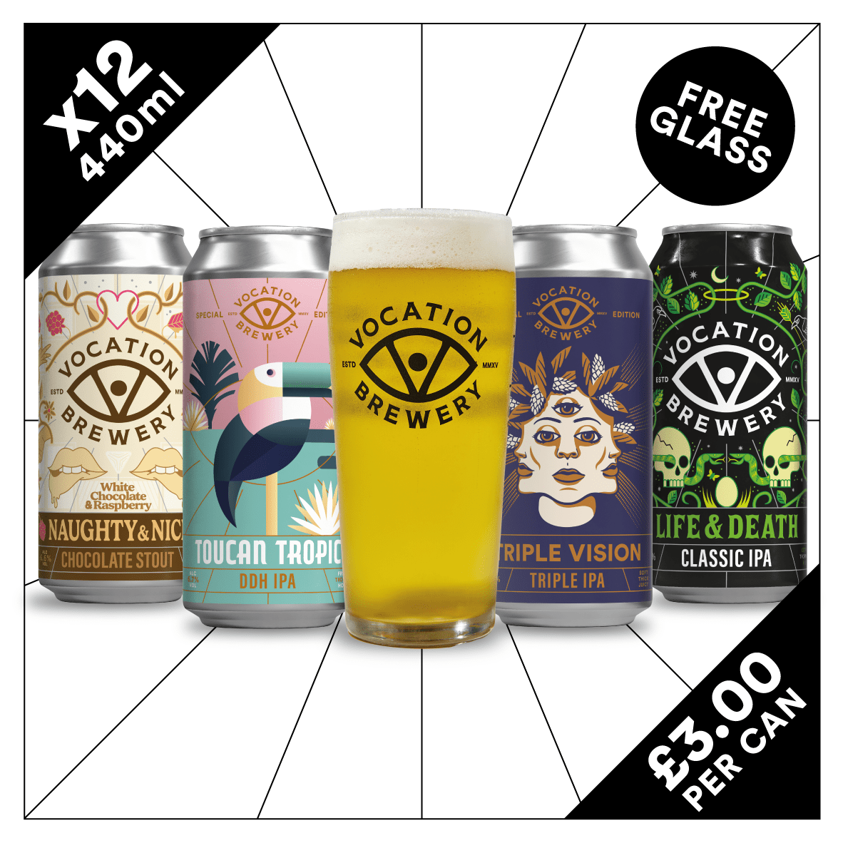 Vocation Bank Holiday Big Flavour Case | Mixed Beer Pack | 12 x 440ml - Vocation Brewery