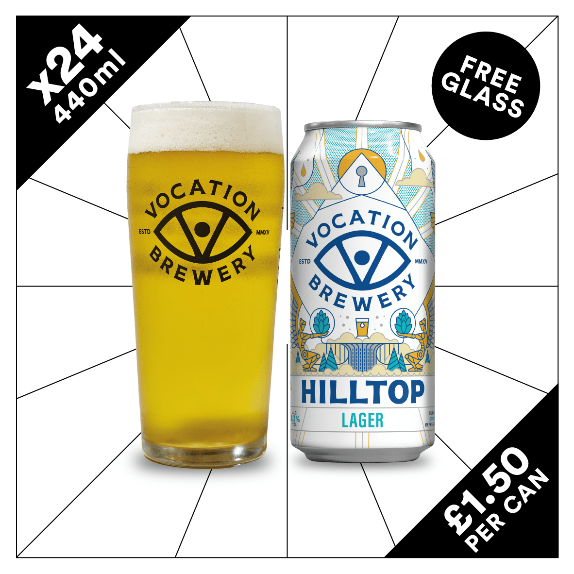 Vocation Bank Holiday Lager Case | Lager Pack | 24 x 440ml - Vocation Brewery