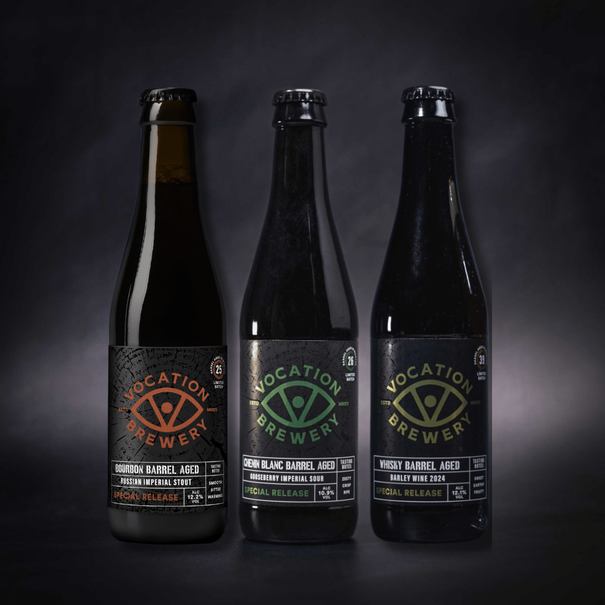 Vocation Barrel Aged Showcase Box | Barrel Aged Beer Gift Pack | 3 x 330ml Bottles - Vocation Brewery