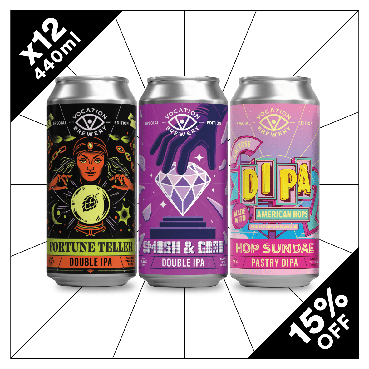 Vocation Big DIPA Mixed Case | Mixed DIPA Pack | 12 x 440ml - Vocation Brewery